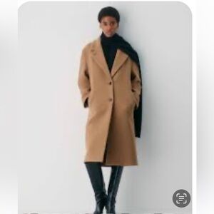 Josef Wool Cashmere Long Classic Coat in Camel size 12